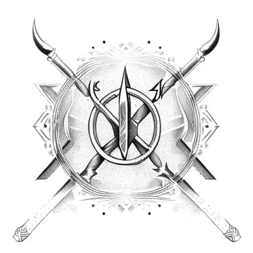 Ukraine Trident Symbol With Palestine Symbol