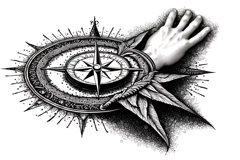 Forearm Compass Rose Surrounded