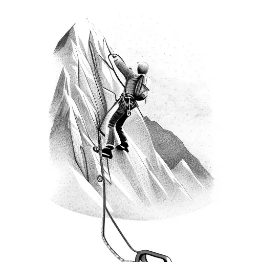 Climbing Carabiner With A Mountain