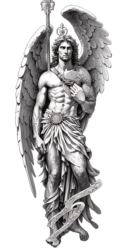 Archangel Michael Slaying Satin