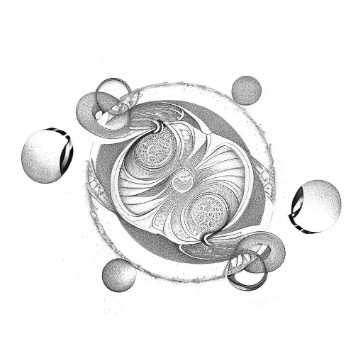 Two Opposing Spirals Coming Out Of A Pool Of Reflecting Water