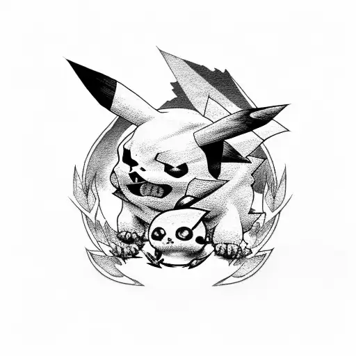 Skull With Pikachu