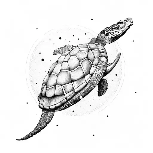 Ballena Jorojada Con Una Tortuga A Color