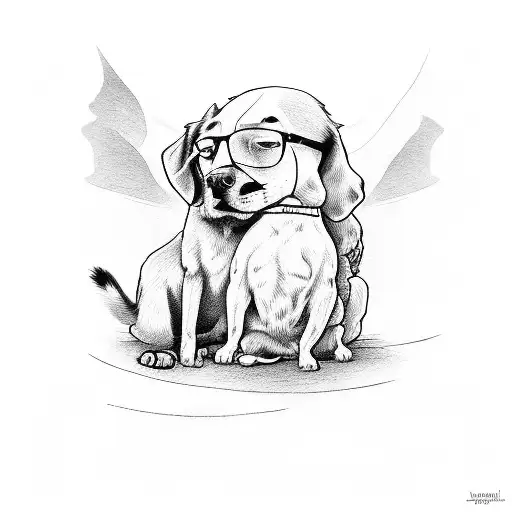 Old Man Sitting On Bench With A Dog At His Side