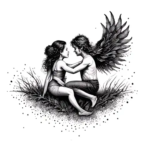 Create A Tattoo Of Alisa And Leo Playing Together In A Fantasy World Of Their Imagination