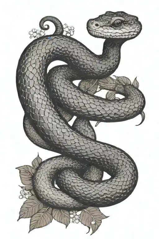 Black And White Snake Ouroboros