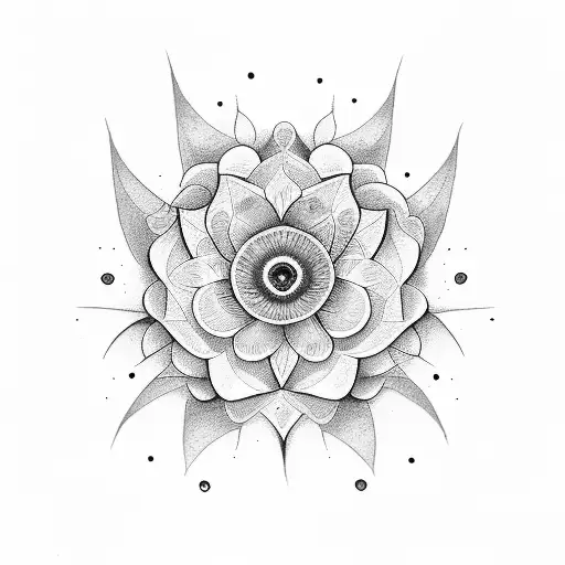 Black Dark Flower In Rectriangle