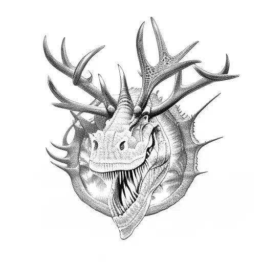 Dinosaur With Antlers