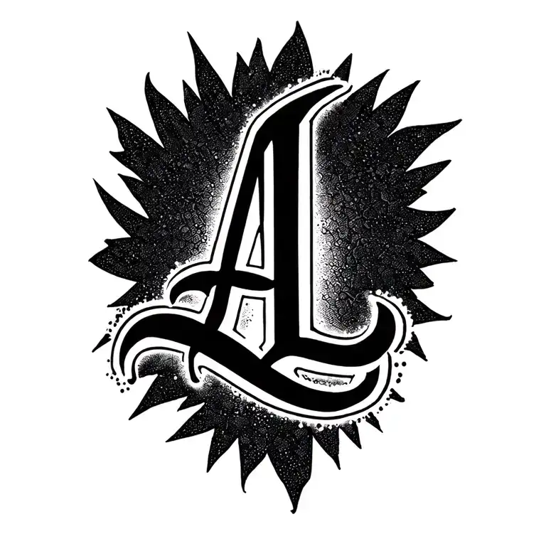 Initials A Nad L Font Tattoo Design