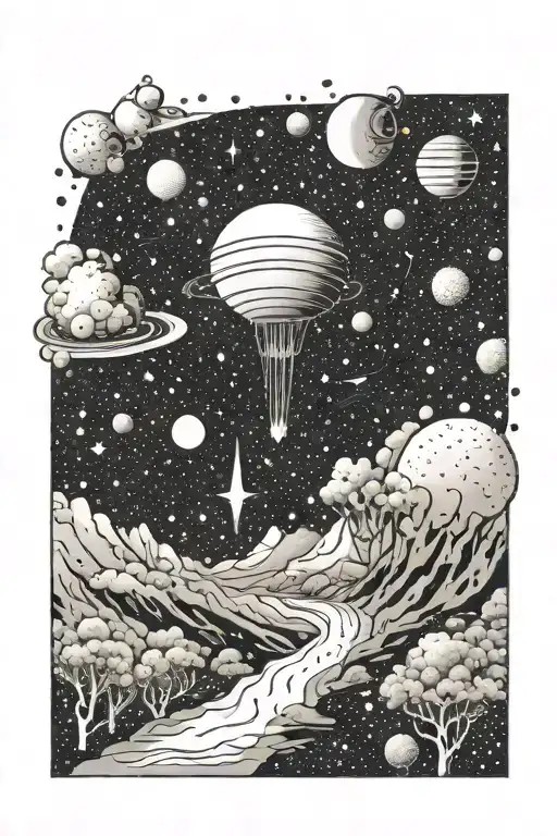 Whimsical Outer Space Scenery