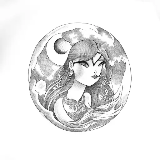 Mermaid Looking At The Moon