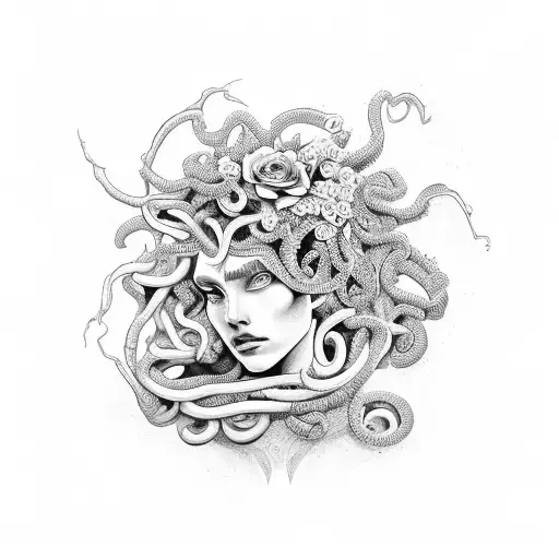 Medusa Con Flores