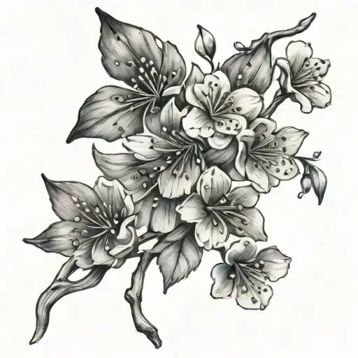 A Fairy Wings Cherry Blossom Tattoo Design