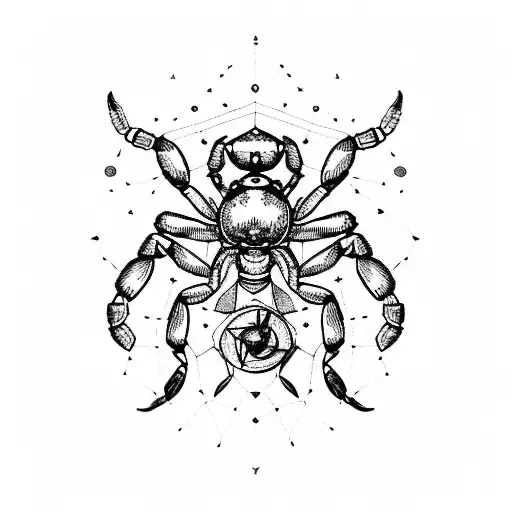 Scorpion Constellation With Compass