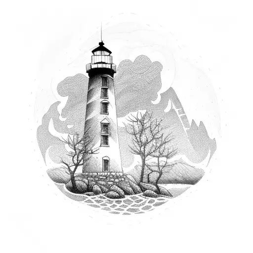 Lighthouse And Trees