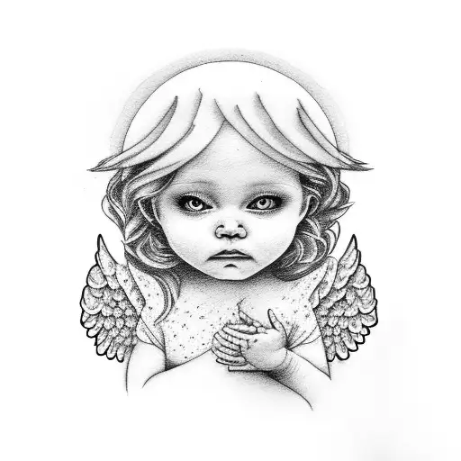 Sad Baby Angel Talking To The Moon