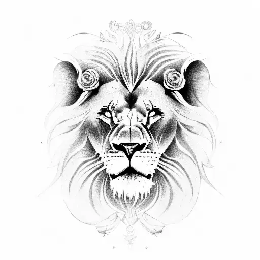 Lion With Wings And Rose