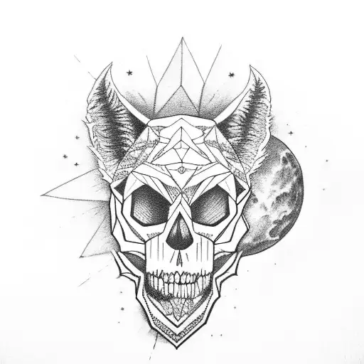 Phases Of The Moon As The Skull Wolf