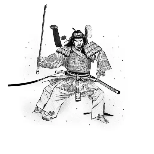 Samurai Wearing Karate Kimono
