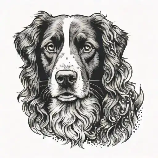 Cocker Spaniel And Border Collie Portrait