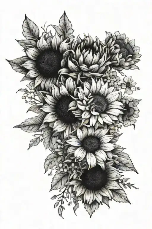 Bouquet Sunflower Daisy Bluebell Marigold Poplar Potato Rosemary Flowers