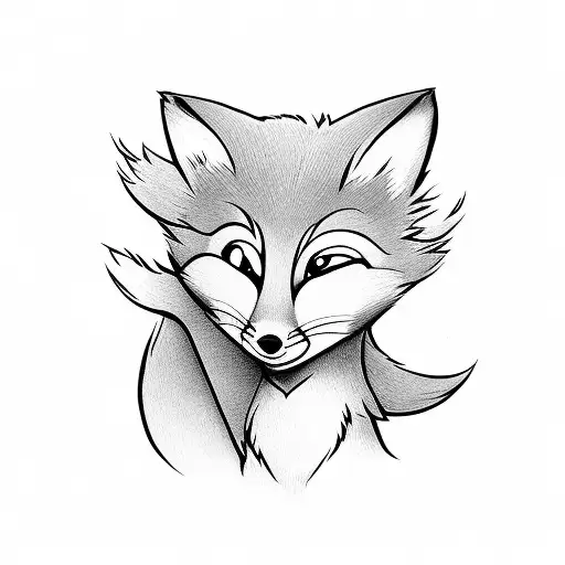 Swiper The Fox Holding Money Bags Tattoo