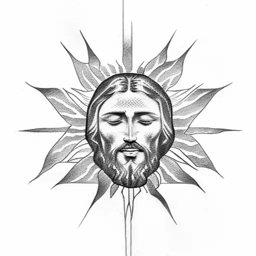 Sun Rays Around Jesus Head