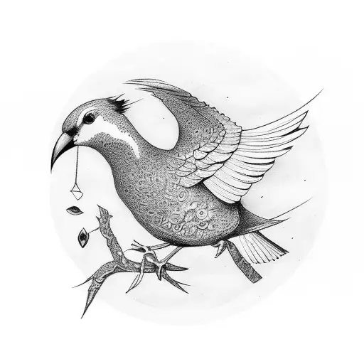 Bird Carrying Weath In Mounth