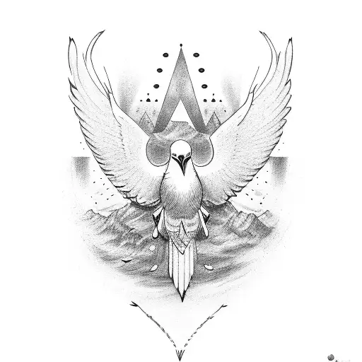 Flock Of Dove Turning Into The Word Dova