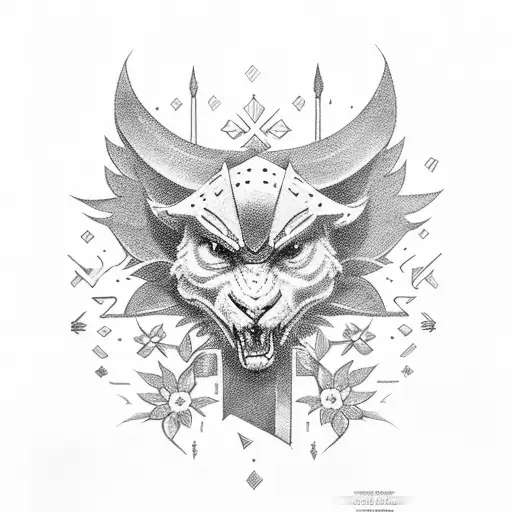 A Warrior That Refuses To Give Up With Some Flowers