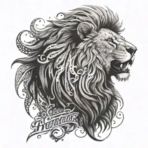 A Majestic Lion Roaring With A Quote About Freedom In Elegant Lettering