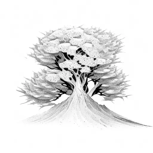 Sakura Tree Cut In Half