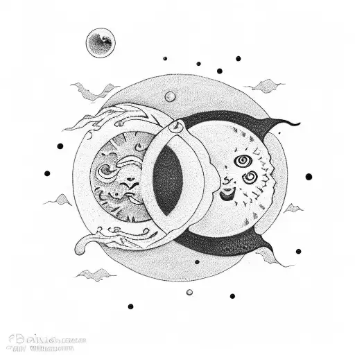 Sun And Moon Same Ying And Yang