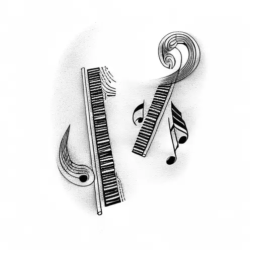 Piano Keys Wrapping Around Music Note