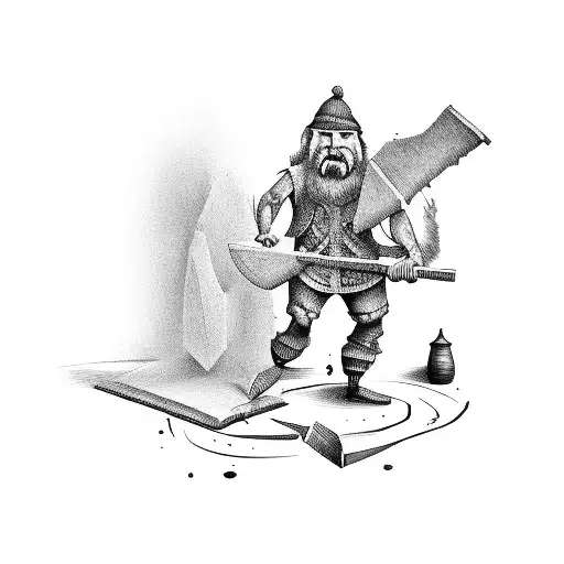 Man With Book And Axe