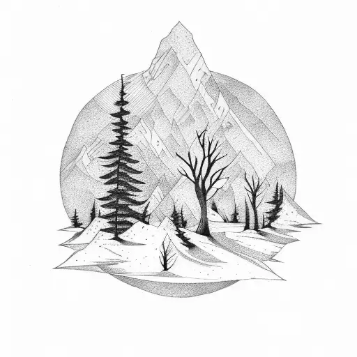 Mountain With Tree Line