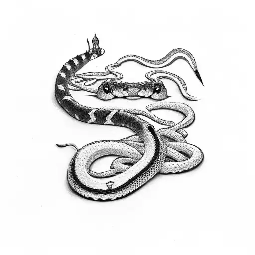 Samurai Snake And Cherry Bloosm