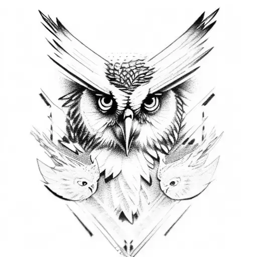 An Eagle Fighting With An Owl