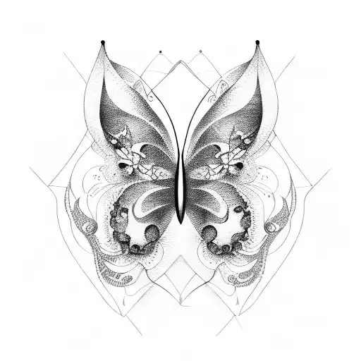 Butterfly In Fine Line Style