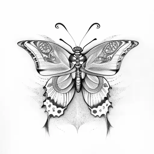 Butterfly With Skeleton