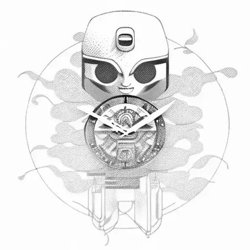 Samurai Woman Clock Robot