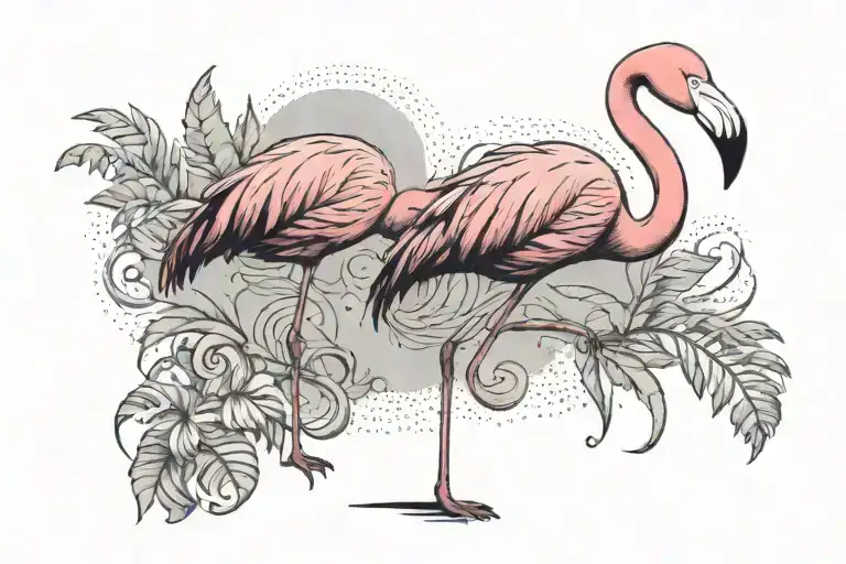 Flamingo Standing On One Leg