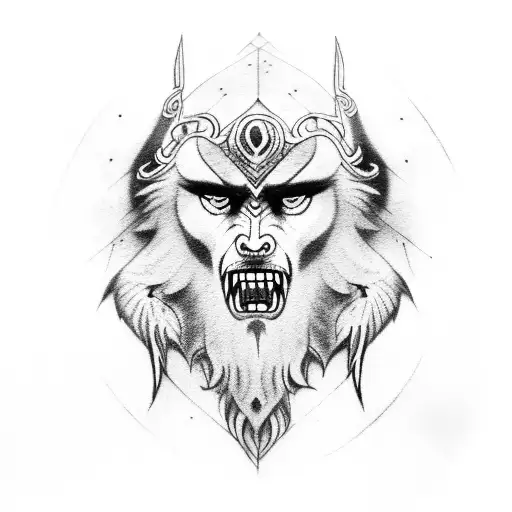 Odin With His Crows And His Wolfs