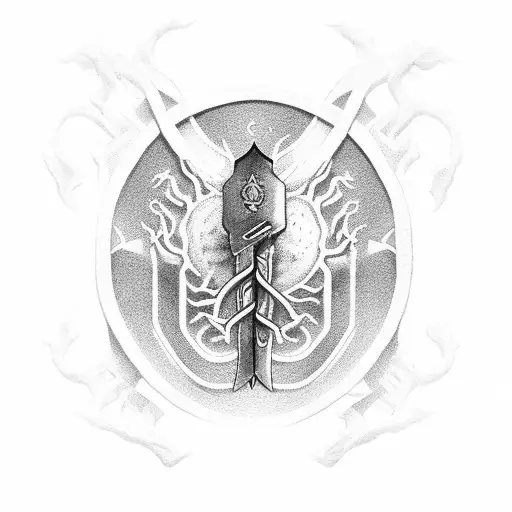 Lung Cancer Symbol With A Dagger