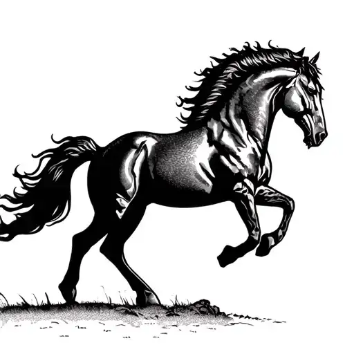 Mustang Horse Head High Raising Up Verticaly High Up Scared Or Angry No Clipping