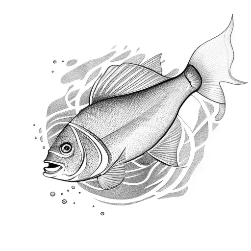 School Of Fish With A Colorful Fish Swimming Agains The School