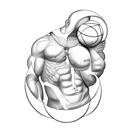 Greek God Atlas Istead Of Carrying Earth On His Shoulder To Carry A Basketball Ball