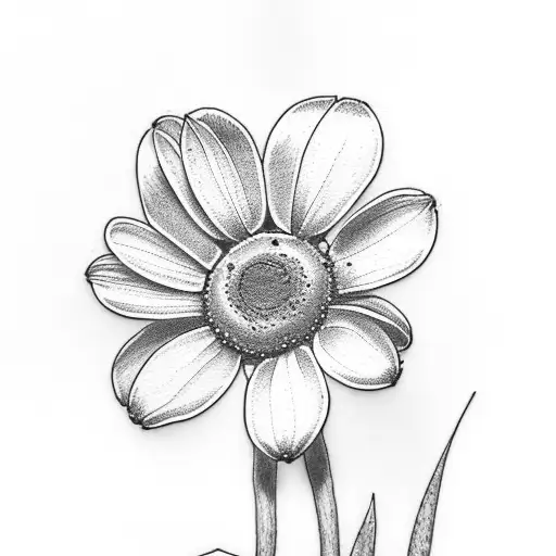 Minimalist Daisy With A Long Line