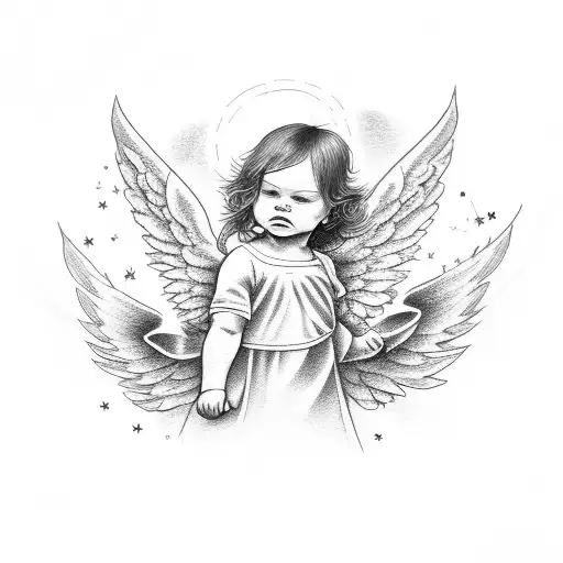 Baby Angel Rose And Stars