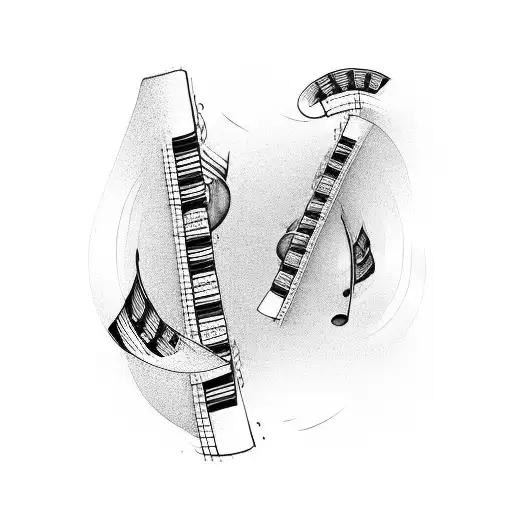 Piano Keys Wrapping Around Music Note